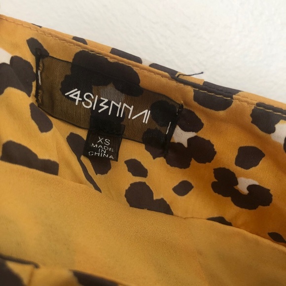 Cheetah leopard silk skirt yellow - Picture 5 of 6